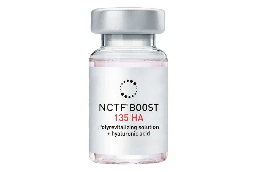 NCTF Boost 135 HA polyrevitalizing solution bottle with silver cap